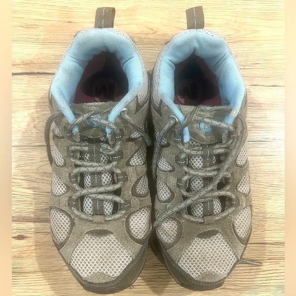 Merrell hiking shoes aluminum/blue size 7.5 - Picture 1 of 3